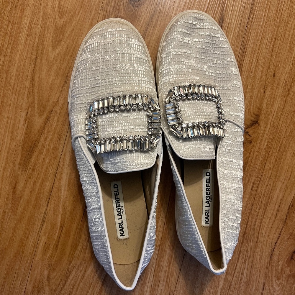 Karl Lagerfeld Paris Slip On Rhinestone Sneakers